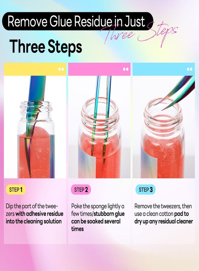 اكترول منظف ملاقط وصلات الرموش من أكترول، عبوة واحدة، أداة تنظيف ملاقط الرموش لإزالة غراء الرموش مع إسفنجة، سائل تنظيف ملاقط الرموش، 30 مل - Image 5